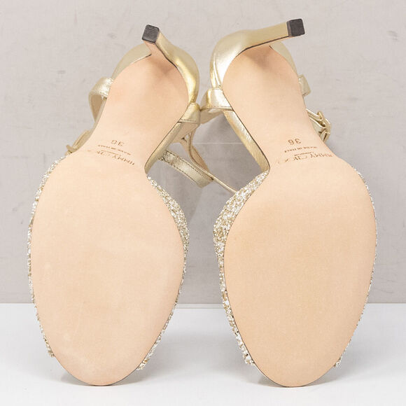 Jimmy Choo Sacora 100 Moon Sand Infinity Glitter Heels, Size 36 (6 US) - Picture 6 of 8